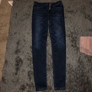 High waisted dark wash denim jeans